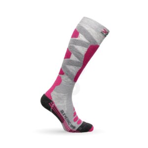 X-Socks Ski Silk Merino 4.0 Lady Gris/Rosa Calcetines de esquí